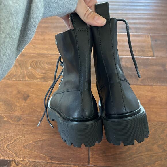 Madewell Black Lace Up Boots - Picture 7 of 10
